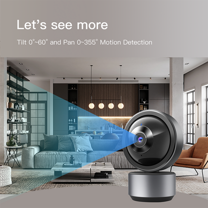 Smart Security Camera with 360° View & Motion Detection – 2K HD, Two-Way Audio, Compatible with Tuya APP