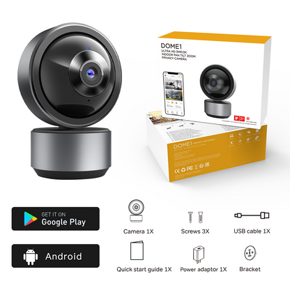 Smart Security Camera with 360° View & Motion Detection – 2K HD, Two-Way Audio, Compatible with Tuya APP