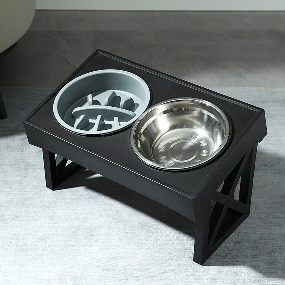 Height Adjustable Elevated Dual-Bowl Pet Feeder – Ergonomic Feeding Stand for Cats and Dogs