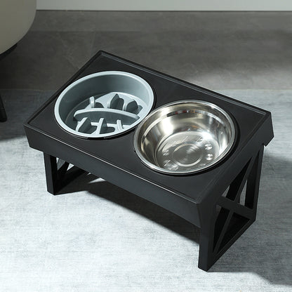 Height Adjustable Elevated Dual-Bowl Pet Feeder – Ergonomic Feeding Stand for Cats and Dogs