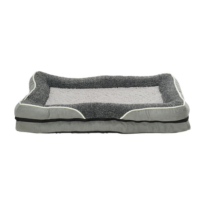 Light Grey Anti-Slip Pet Bed with Plush Interior & Removable Cover