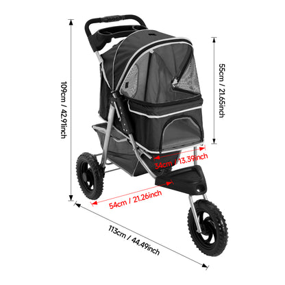 Foldable Pet Stroller for Cats and Dogs – Stylish & Secure Travel Solution for Pets