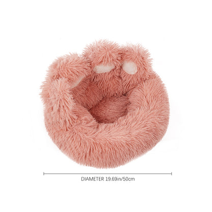 Soft Plush Pet Bed – Cozy & Comfortable with Non-Slip Bottom