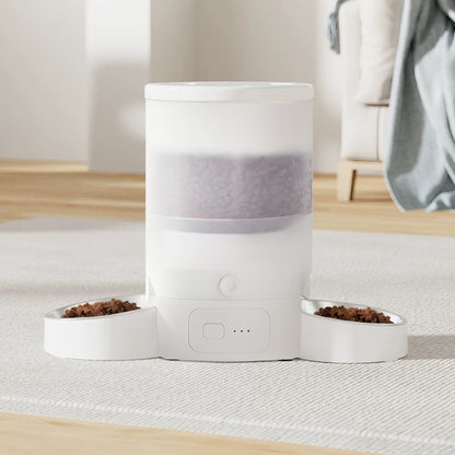 3L Dual Bowl Smart Pet Feeder – App Control, Voice Recording & Anti-Jam Design