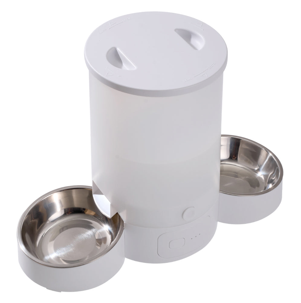 3L Dual Bowl Smart Pet Feeder – App Control, Voice Recording & Anti-Jam Design