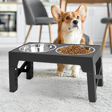 Adjustable Elevated Pet Feeder with 2 Stainless Steel Bowls – Noise-Free, Foldable Design