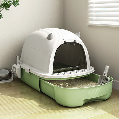 Fully Enclosed Cat Litter Box with Pull-Out Drawer and Deodorizer – Space-Saving, Odour-Reducing Design