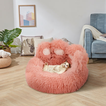 Soft Plush Pet Bed – Cozy & Comfortable with Non-Slip Bottom