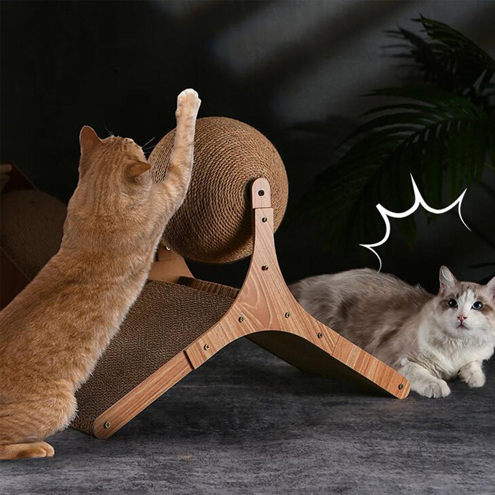 Cat Scratching Board with Interactive Sisal Ball – Durable Freestanding Cat Toy for Healthy Claws and Playtime Fun