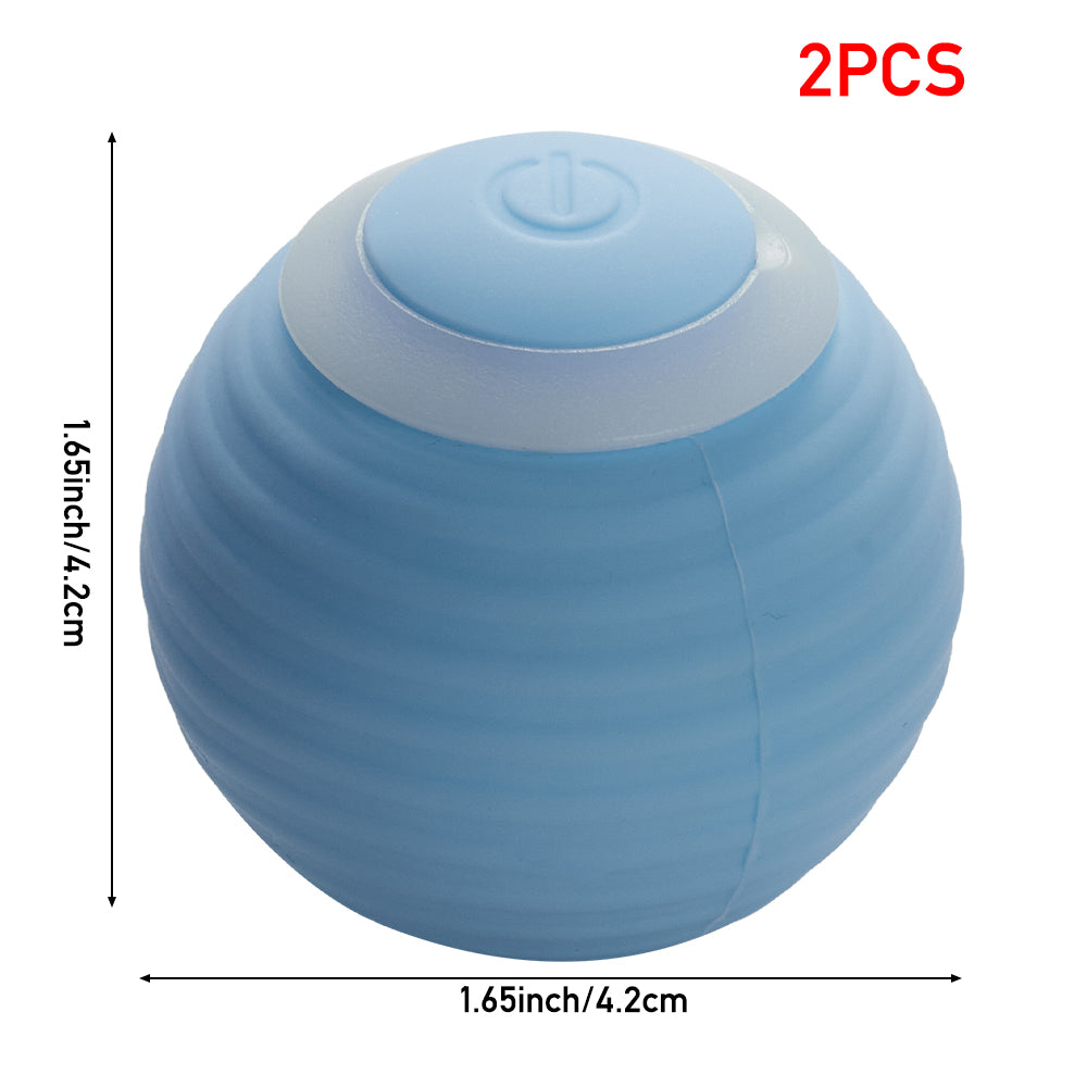 2Pcs Rechargeable Interactive Cat Toy Balls – Smart, Obstacle-Avoidance, LED Light-Up Fun