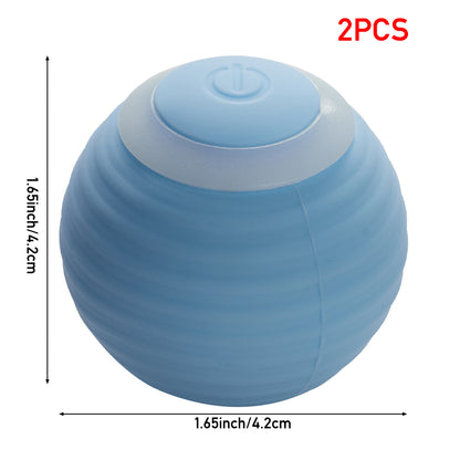 2Pcs Rechargeable Interactive Cat Toy Balls – Smart, Obstacle-Avoidance, LED Light-Up Fun