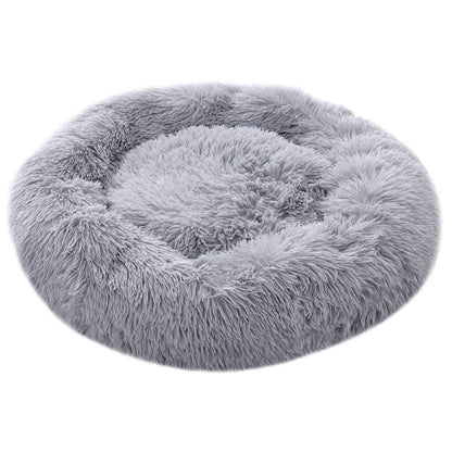 Calming Donut Plush Pet Bed – Soft, Round Cuddler with Raised Rim and Anti-Slip Bottom