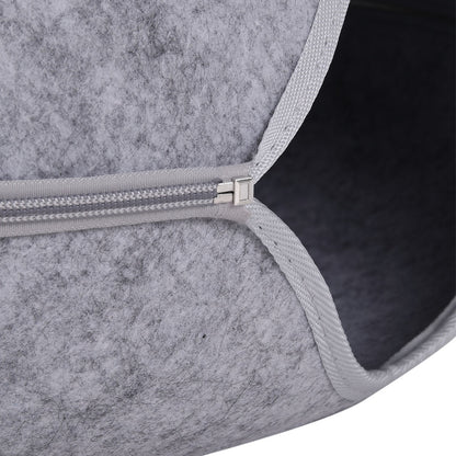 3-in-1 Round Felt Cat Tunnel Bed – Cozy Play Tunnel & Cave for Small Pets