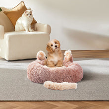 Round Plush Calming Pet Bed with Adorable Ears – Soft, Cozy, and Supportive