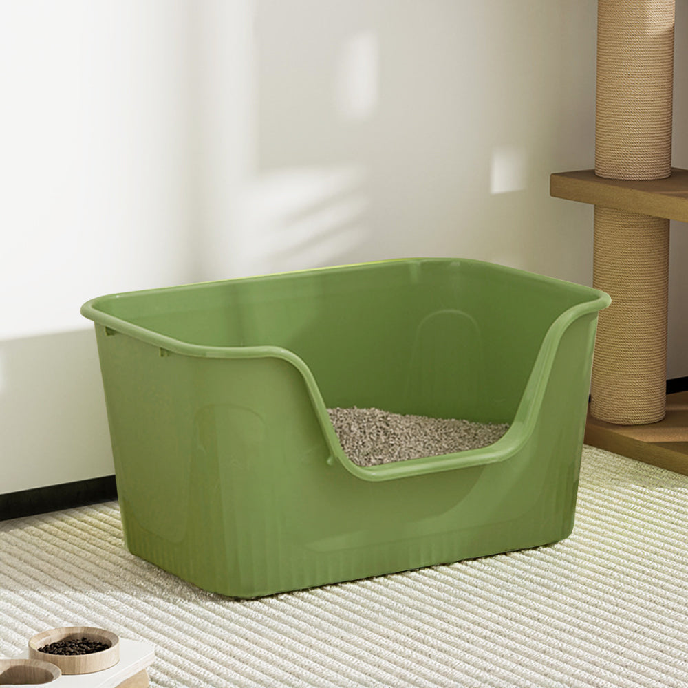 Open Top Cat Litter Box with Scoop – Easy Entry & Spill-Proof Design