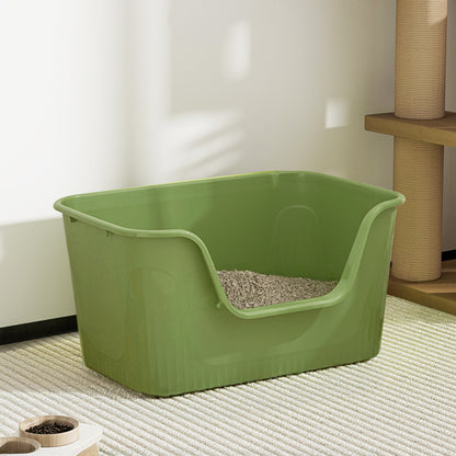 Open Top Cat Litter Box with Scoop – Easy Entry & Spill-Proof Design
