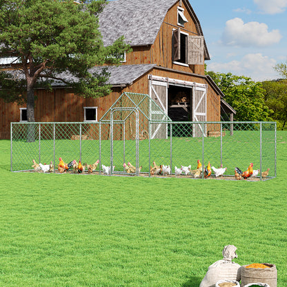 Metal Chicken Coop Run with PE Tarpaulin – Secure, Spacious Outdoor Enclosure for Poultry and Rabbits