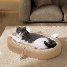 Oval Cardboard Cat Scratching Board & Pet Bed – Sisal Scratcher with Foam Comfort