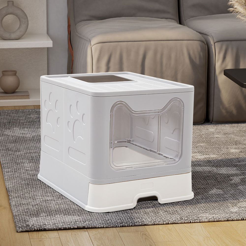 Front-Entry, Top-Opening Foldable Cat Litter Box – Compact, Easy Clean, and Space-Saving Design