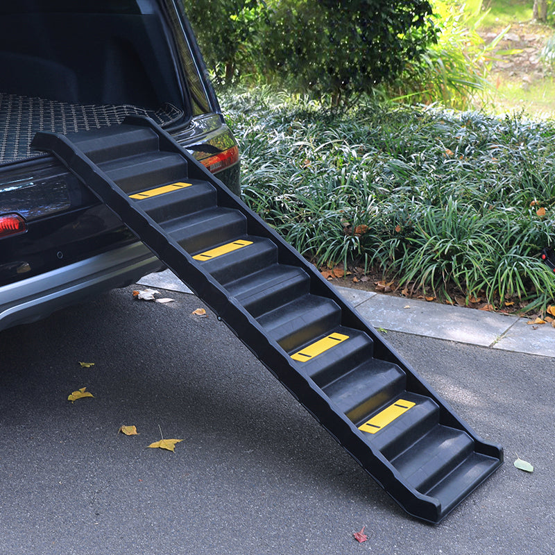 Folding Pet Ramp for Dogs – Lightweight Portable Stairs with Non-Slip Surface and Safety Rails