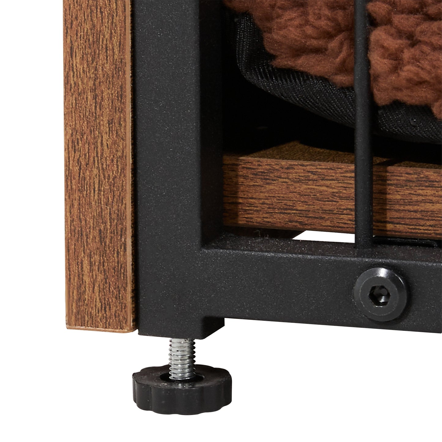 Farmhouse-Inspired Wooden Dog Crate with Double Doors – Decorative Kennel for Small to Medium Dogs