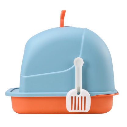 Durable Flip-Top Cat Litter Box with Odour Control & Scoop