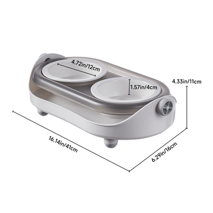 Tilt-Adjustable Ceramic Double Bowl Pet Feeder – Ergonomic Design for Cats and Dogs