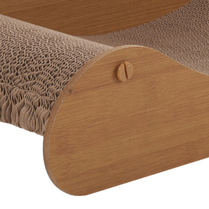 Extra-Large Corrugated Cat Scratcher and Lounger – Curved Resting Bed for Indoor Cats