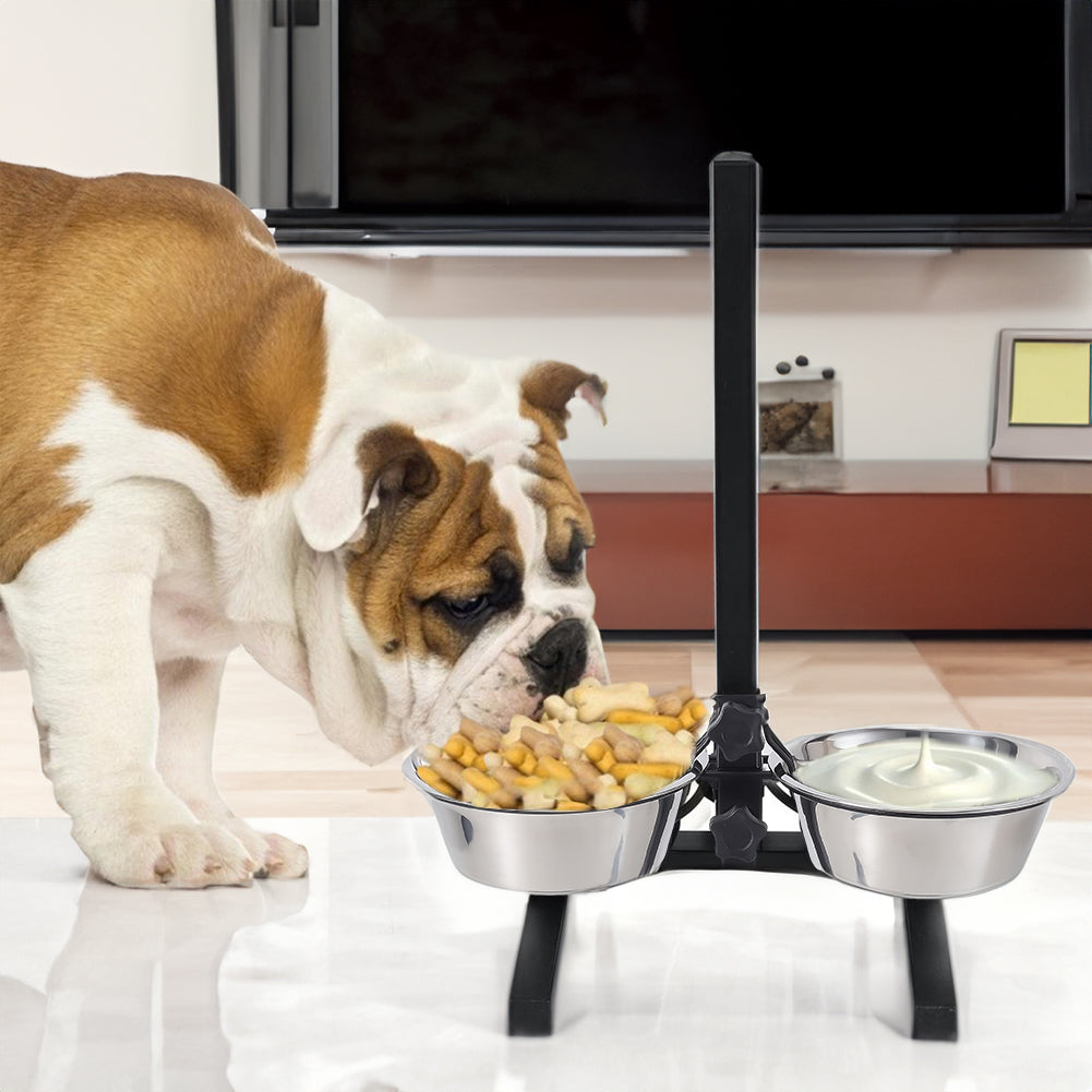 Adjustable Double-Bowl Pet Feeder – Elevated Stand for Cats & Dogs, Anti-Slip & Hygienic Design