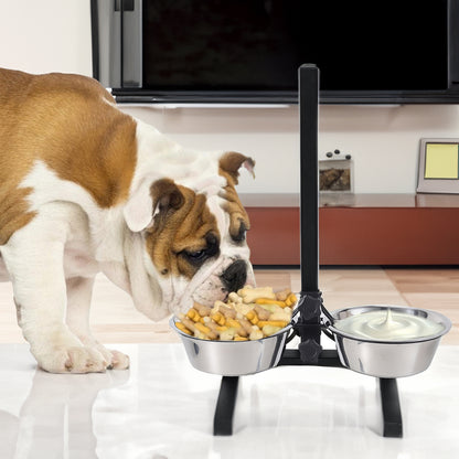 Adjustable Double-Bowl Pet Feeder – Elevated Stand for Cats & Dogs, Anti-Slip & Hygienic Design