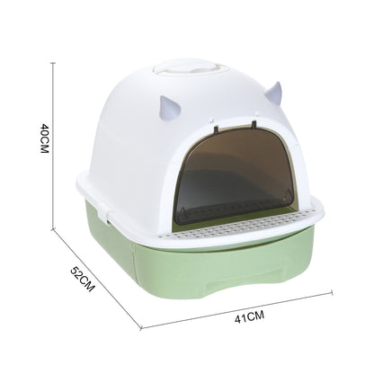 Fully Enclosed Cat Litter Box with Pull-Out Drawer and Deodorizer – Space-Saving, Odour-Reducing Design