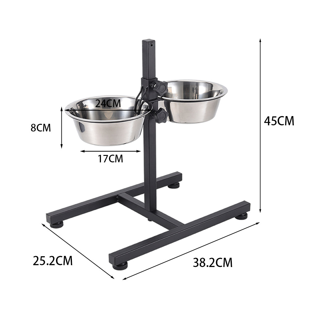 Adjustable Double-Bowl Pet Feeder – Elevated Stand for Cats & Dogs, Anti-Slip & Hygienic Design