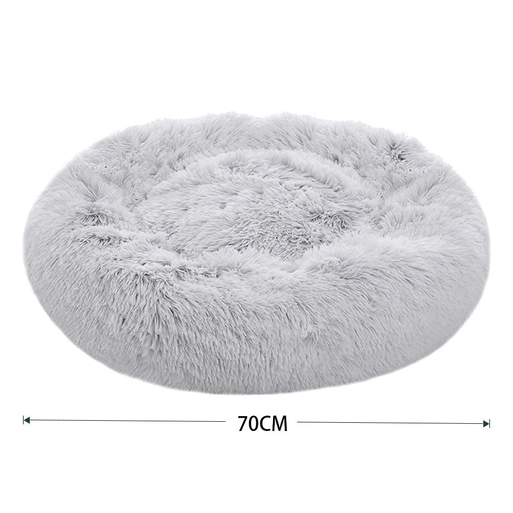 Calming Donut Pet Bed – Plush Round Cuddler for Cats and Small Dogs