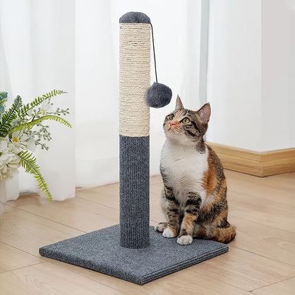 Natural Sisal Cat Scratching Post with Hanging Ball – Stable Base & Fun Design for Indoor Cats