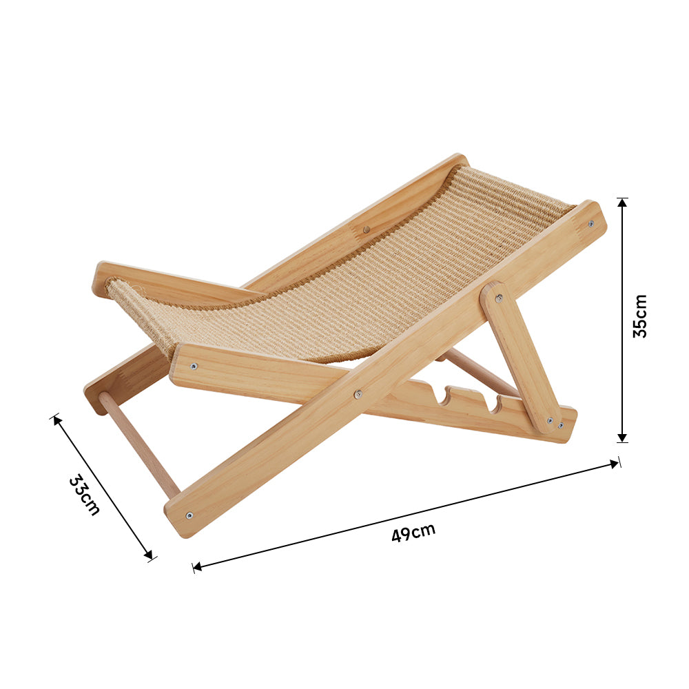 Pets Mood Sisal Cat Recliner Bed – Adjustable & Foldable Cat Scratching Lounge for Sunbathing and Resting