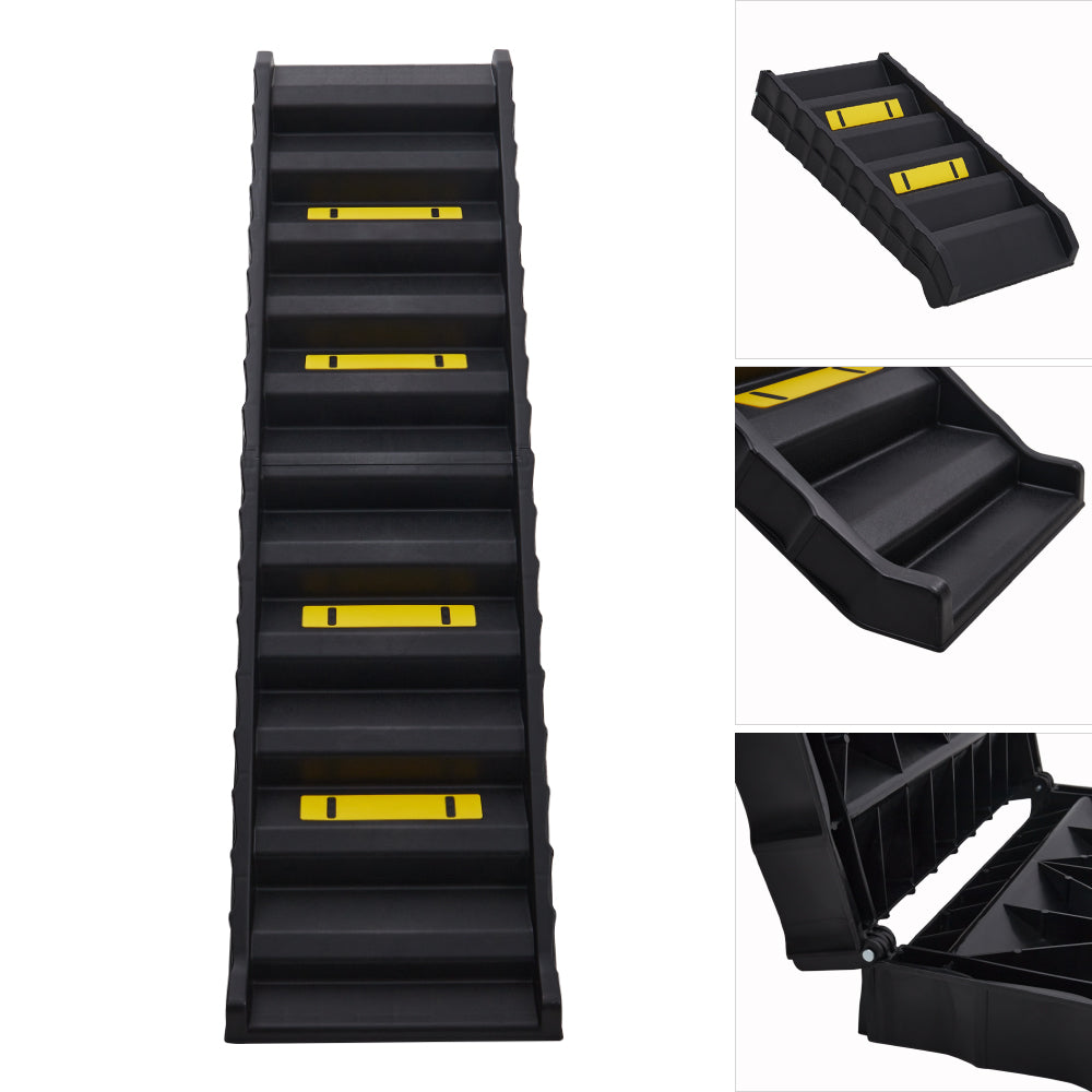 Folding Pet Ramp for Dogs – Lightweight Portable Stairs with Non-Slip Surface and Safety Rails