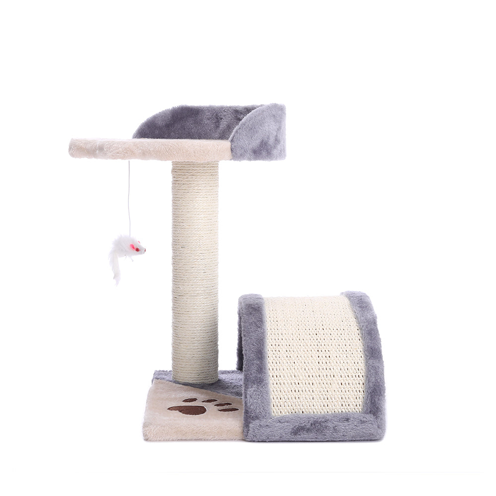 Multi-Level Cat Scratching Post – Sisal Arch with Plush Perch and Dangling Toys