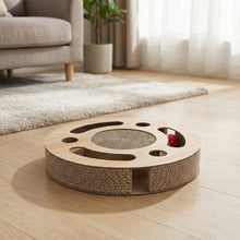 Round Corrugated Cat Scratcher with Ball Toy – Compact Play & Claw Care Pad for Kittens and Cats