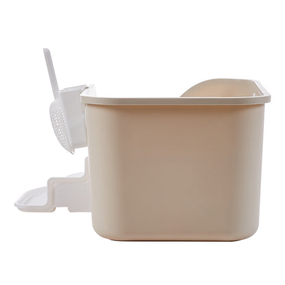 Open Top Cat Litter Box with Staircase – Spacious, Easy Access, and Effortless Cleaning