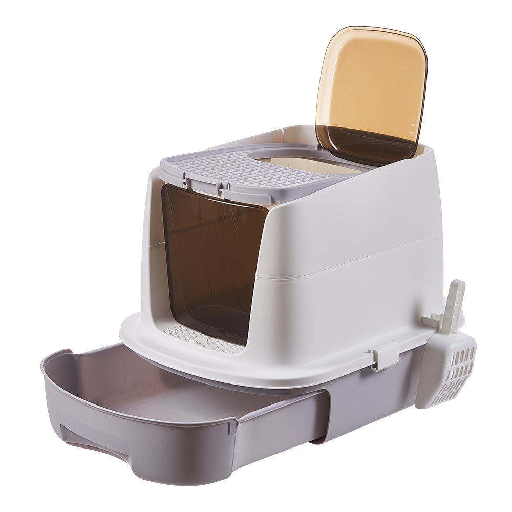 Enclosed Cat Litter Box with Top Deodorizer – Spacious, Odour Control, and Easy to Clean