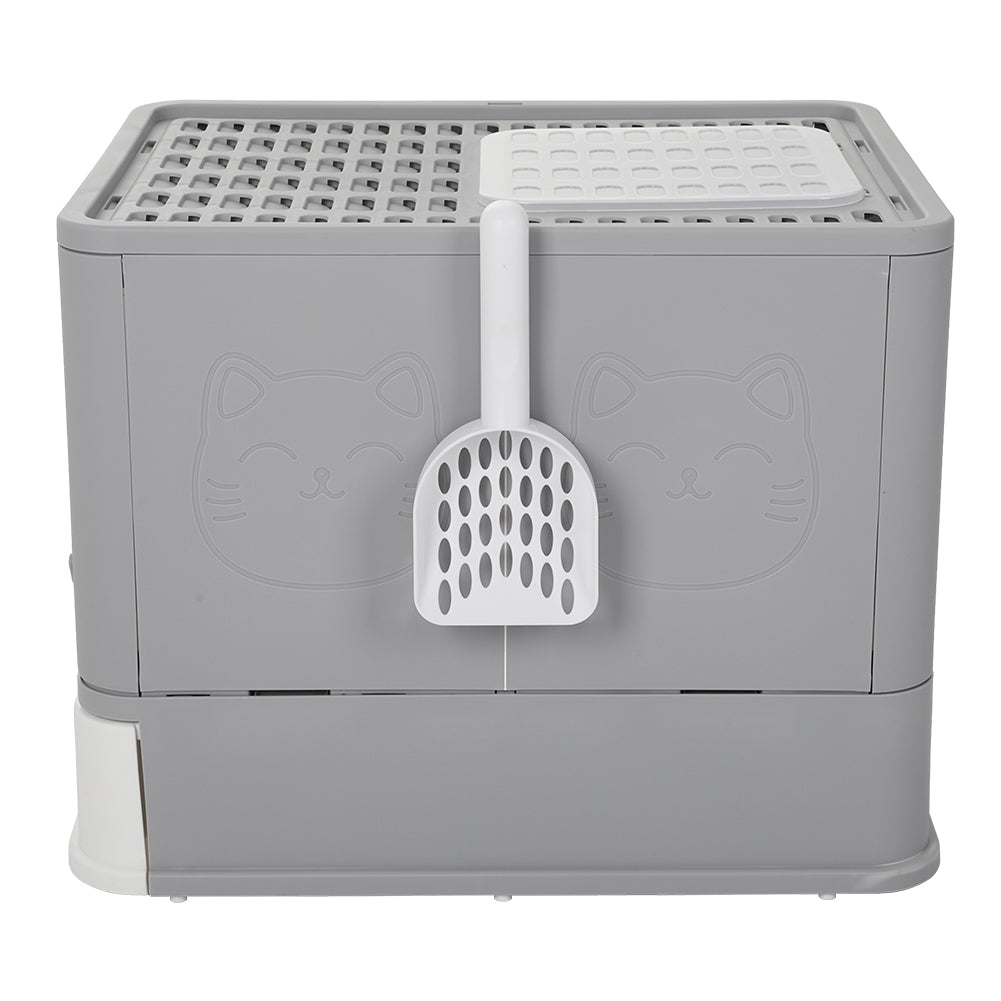 Hooded Cat Litter Box with Odour Control and Top Entry Design