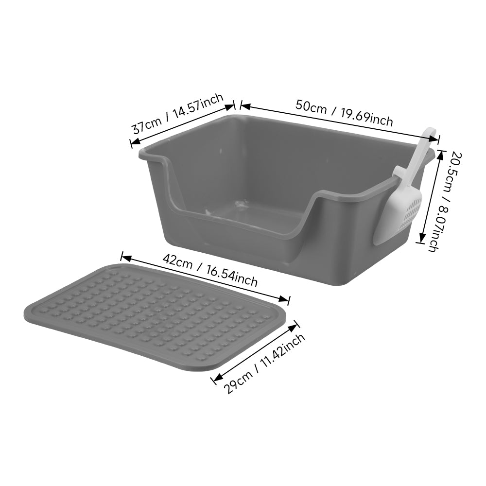 Large Anti-Splash Cat Litter Box with Mat and Scoop – Easy Access & Mess-Free Design