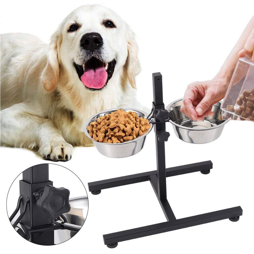 Adjustable Double-Bowl Pet Feeder – Elevated Stand for Cats & Dogs, Anti-Slip & Hygienic Design
