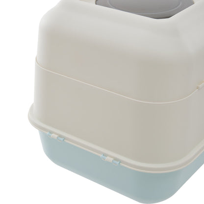 Large Hooded Cat Litter Box with Scoop – Top & Front Entry Design for Odour Control and Easy Cleaning