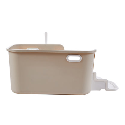 Open Top Cat Litter Box with Staircase – Spacious, Easy Access, and Effortless Cleaning