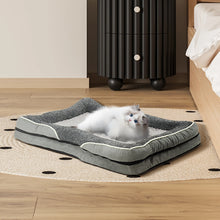Light Grey Anti-Slip Pet Bed with Plush Interior & Removable Cover