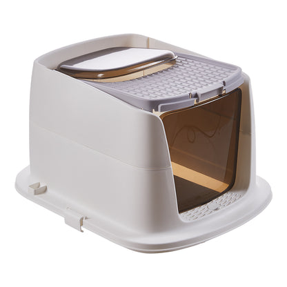 Enclosed Cat Litter Box with Top Deodorizer – Spacious, Odour Control, and Easy to Clean