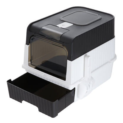 Large Enclosed Cat Litter Box – Foldable Design with UVC Sterilization and Odour Control