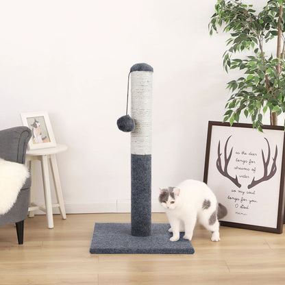 Natural Sisal Cat Scratching Post with Hanging Ball – Stable Base & Fun Design for Indoor Cats