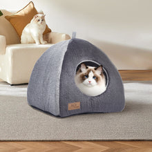 Plush Triangular Pet House – Cozy Enclosed Bed for Cats and Small Dogs